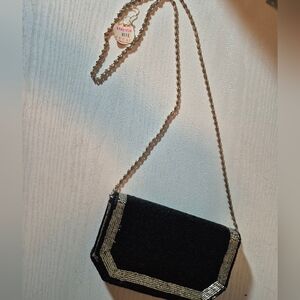 Elegant Black Beaded Evening Bag